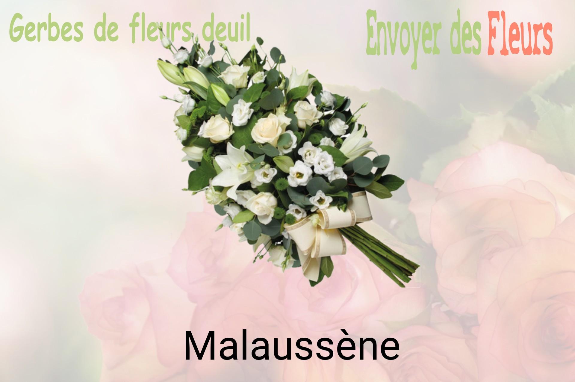 Gerbe de fleurs de deuil livrée à Malaussène